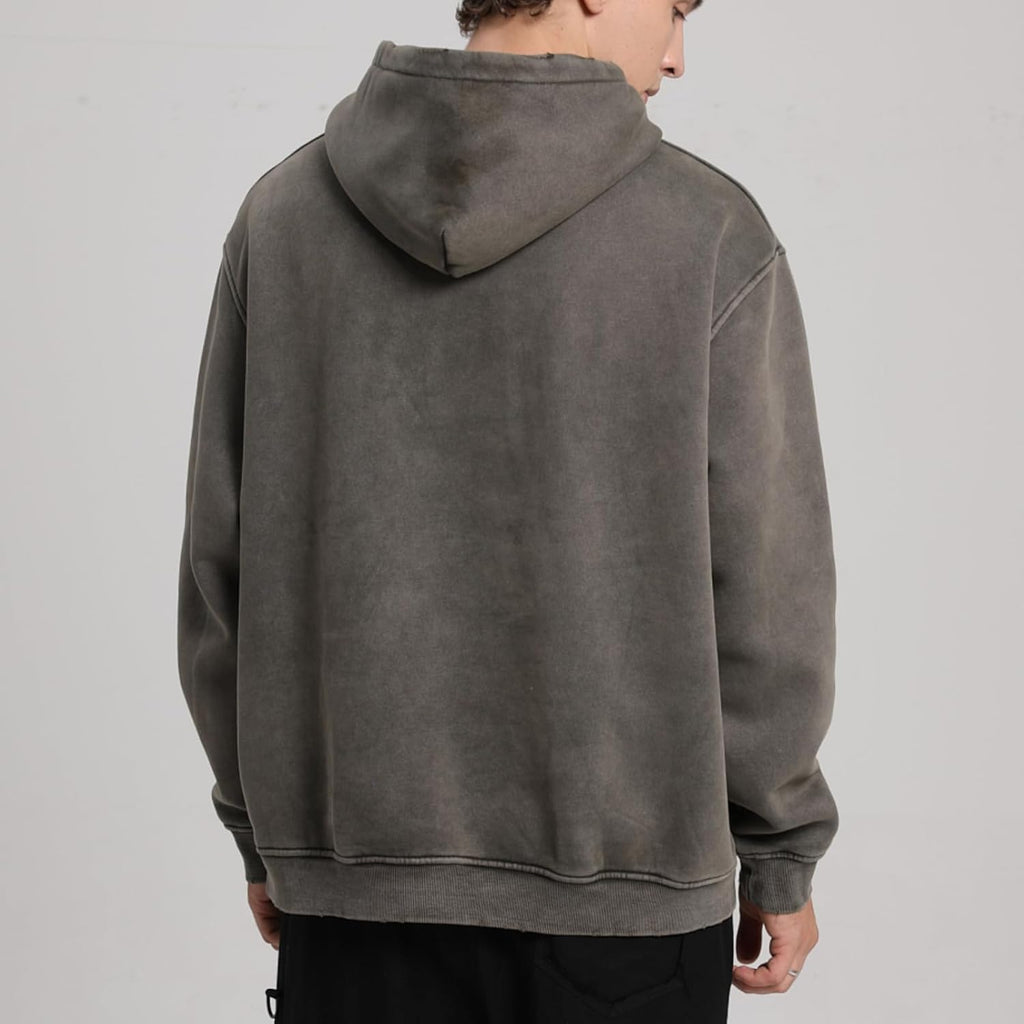 Mens Hoodies Oversized Unisex Acid Wash Hoodie Heavyweight Fleece Vintage Cotton Sweatshirt Men Women Streetwear