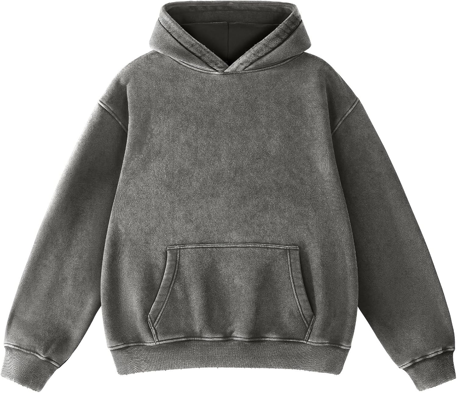 Mens Hoodies Oversized Unisex Acid Wash Hoodie Heavyweight Fleece Vintage Cotton Sweatshirt Men Women Streetwear
