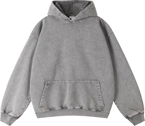 Men Hoodie Oversized Acid Wash Unisex Vintage Heavyweight Cotton Pullover Sweatshirt for Men Women Streetwear 2026